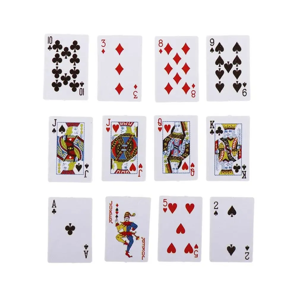 Supplies Home Decoration Mini Poker Cards Miniature Playing Poker Cards Miniature Games Poker Mini Playing Cards