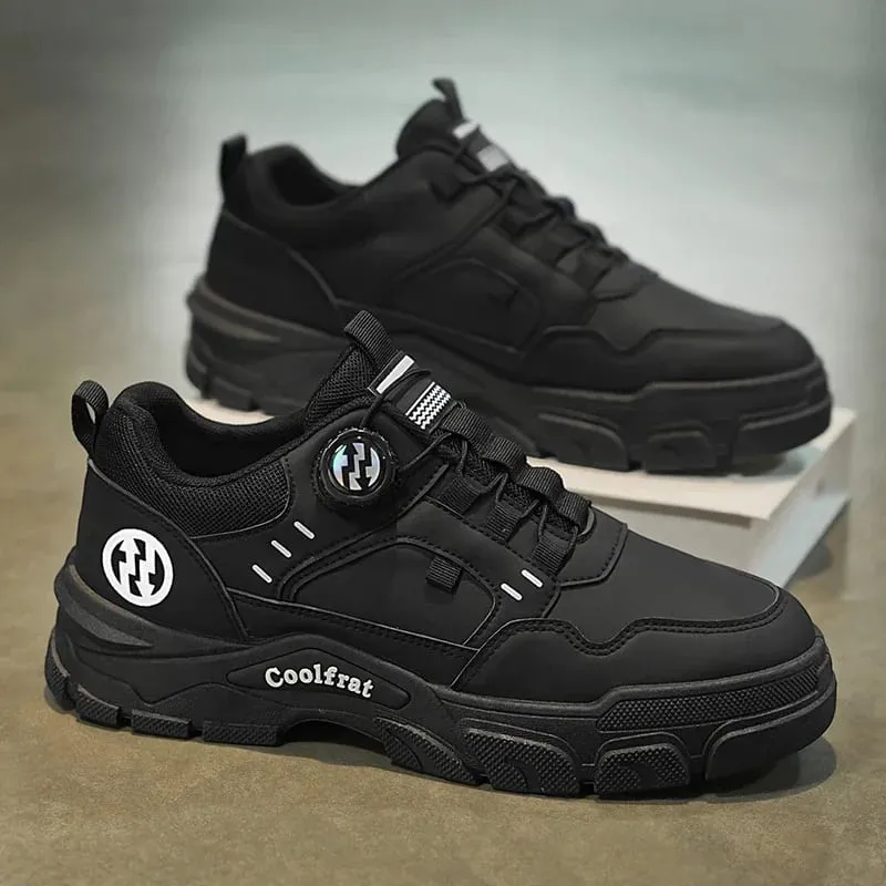 New Men's Shoes Low-top Rotating Buckle Sports Casual Trendy Outdoor Waterproof Work Shoes EVA Sole Rubber Zapatillas Hombre