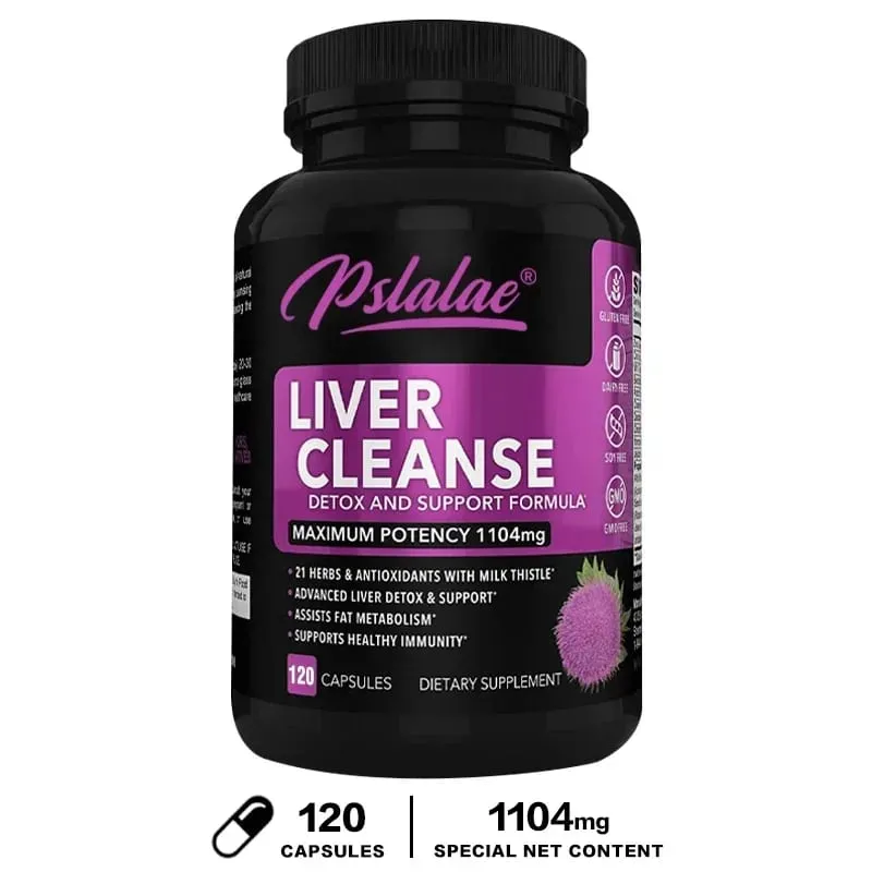 Liver Cleanse Detoxification Support Supplement - Complete Health Capsules with Artichoke Berberine Turmeric Herbs