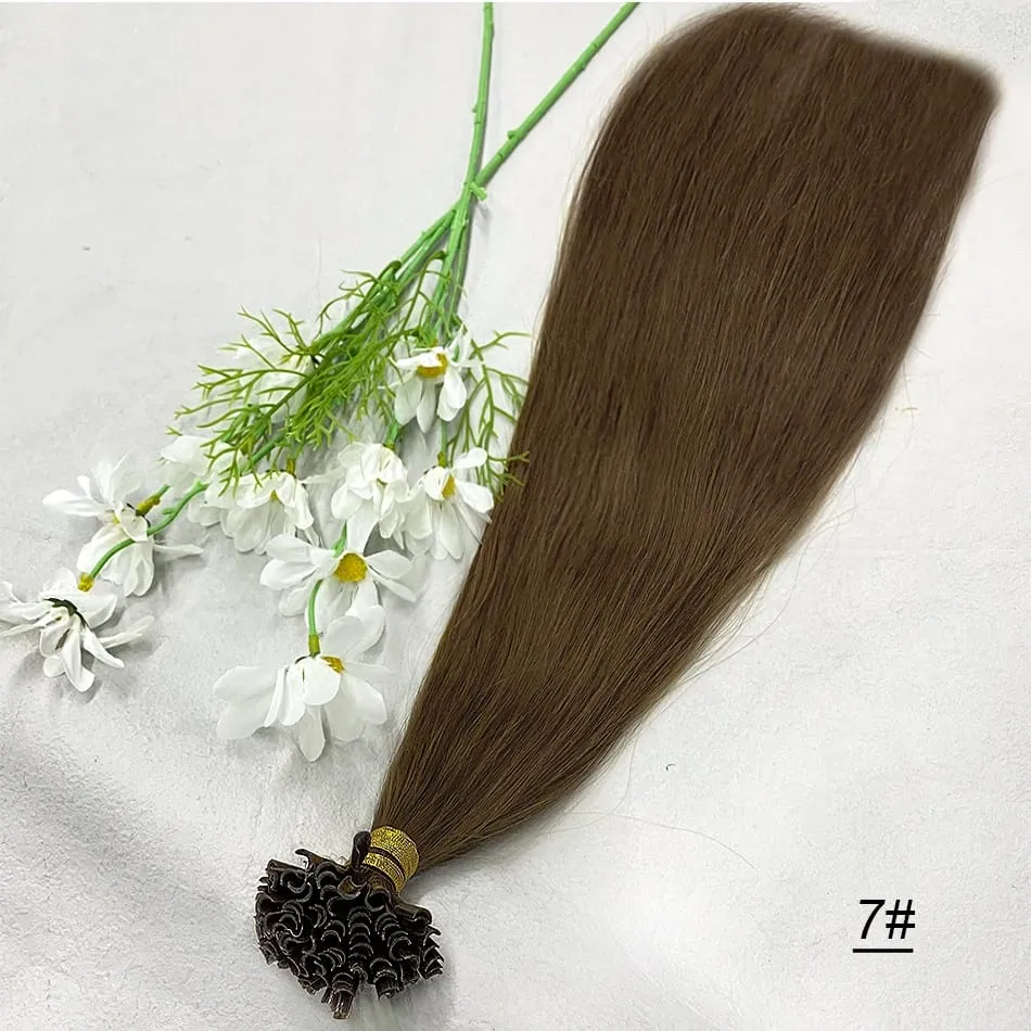 Full Shine U Tip Hair Extensions Nature Black Hair Blone 613 Color 50g Keratin Glue Beads Prebonded Remy Human Hair Extensions — image 12