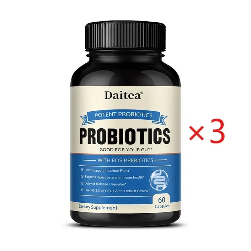 Probiotics 45 Bilion CFUs with Prebiotics Supports Immune Gut Health for Women & Men - 120 Capsules