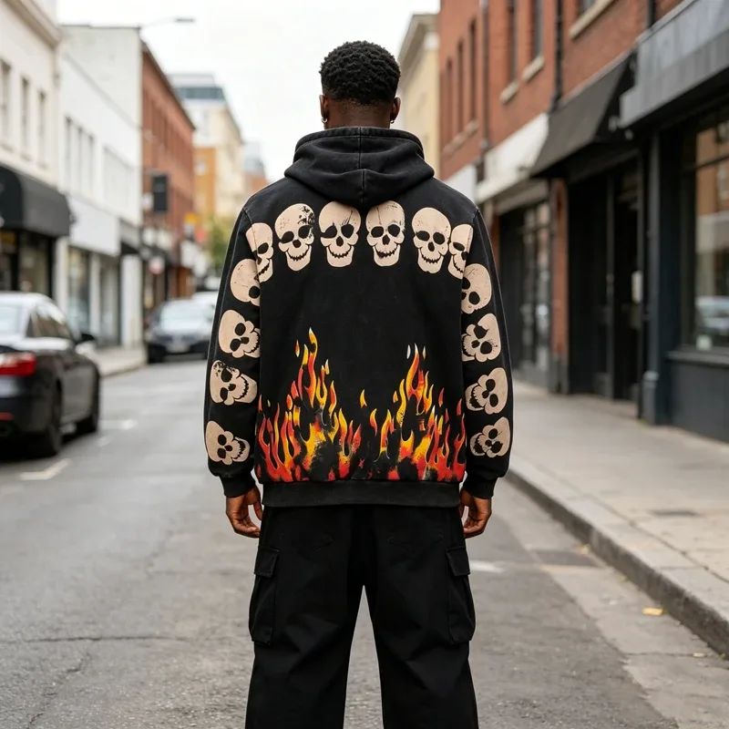 Street Casual SATOSHI Hoodies Pullover Embossed Pattern Embroidery Turtle Shell Design Washed Hooded Men Women Loose Sweatshirts