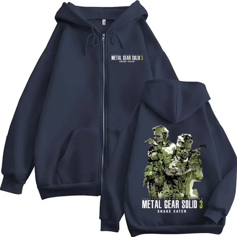 Game Metal Gear Solid 3 Snake Eater Naked Snake The Boss MGS3 Zipper Hoodies Men Women Fashion Zip Up Hooded Sweatshirts Jackets