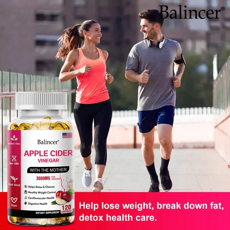 Balincer Apple Cider Vinegar Capsules Pagsusunog ng Taba ng Appetite Suppressant Malusog na Pagbabawas ng Timbang Cleanse Vitamin Supplement