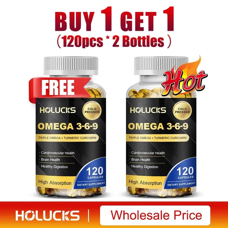 Omega 3-6-9 Fish Oil Capsules for Heart Brain Health & Healthy Digestion Cognitive Function Immune Support