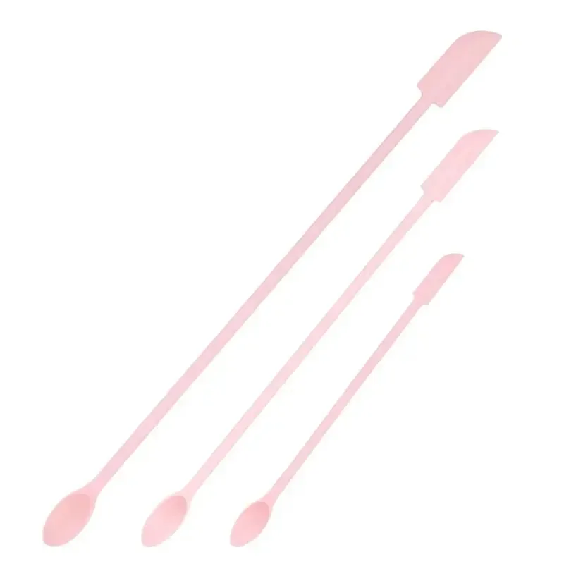 Cosmetic Bottle Silicone Mini Scraper 3-Piece Set Double-End Spatula for Baking Jam and Cream