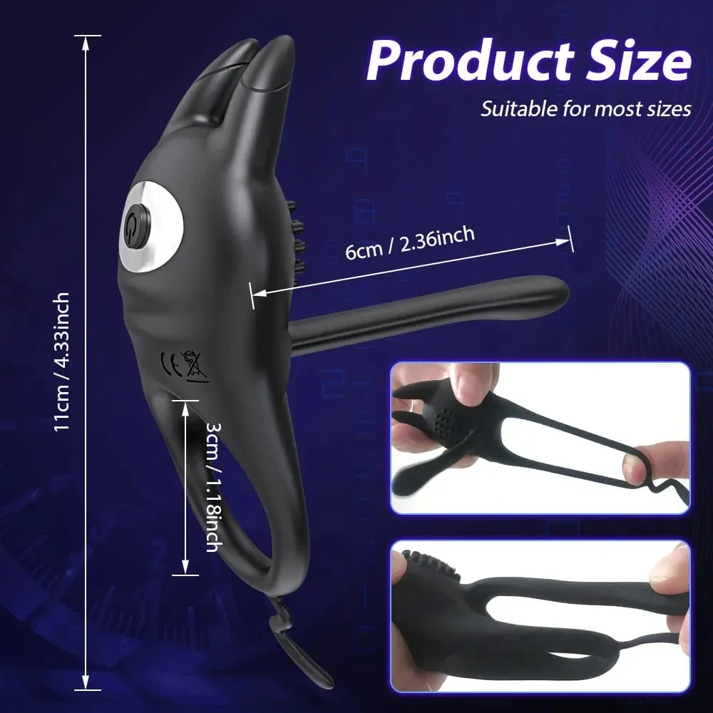 Vibrating Penis Ring Sex Toys for Couples Men Male Penis Massager Delay Ejaculation Cock Ring Clitoral G Spot Stimulation 18+