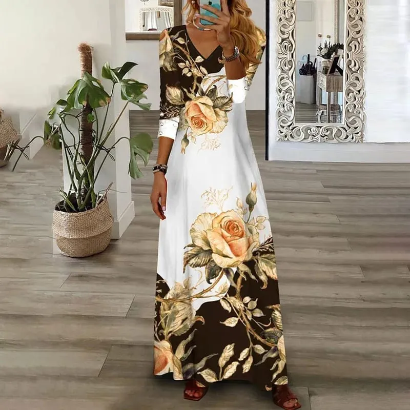Women Loose Vintage Fashion Ruffles Befree Dress Large Big Lace Sexy Sexy Summer Boho Casual Evering Party Elegant Maxi Dresses