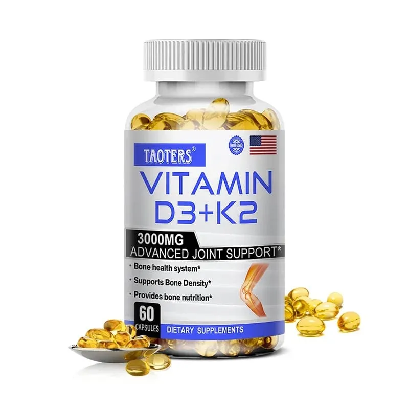 3000 mg Vitamin D3+K2 Health Supplement - Calcium Supplement for knoglepræcision og generel sundhed