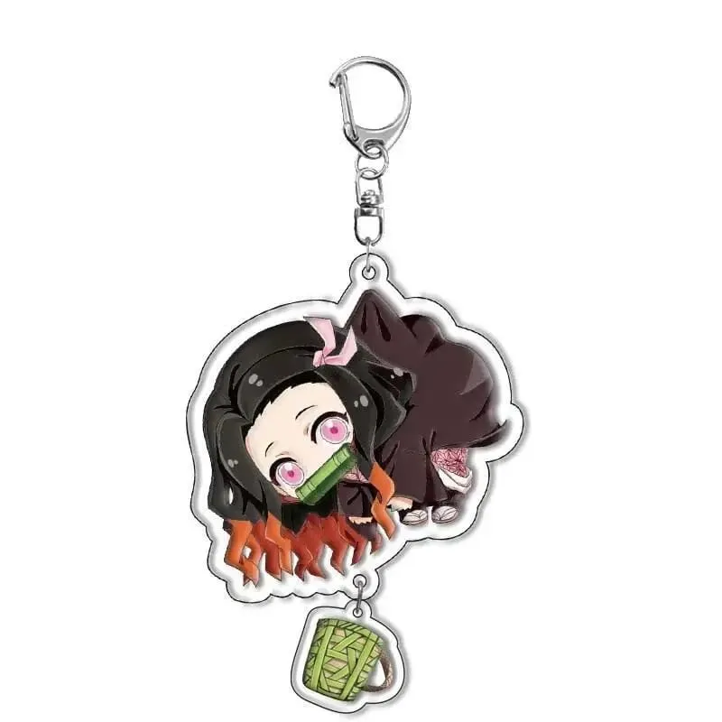 Hot Demon Slayer Tanjiro Kamado Acrylic Keychain Anime Peripherals Cute Cartoons Fashion Jewelry Backpack Pendant Christmas Gift