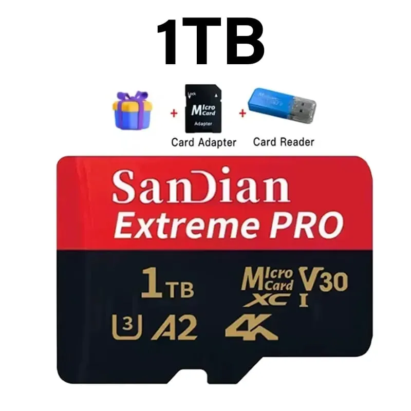 クラス 10 U3 V30 防水メモリ SD カード USB アダプタ付き 128GB 512GB 高速マイクロ TF/SD カード電話ラップトップカメラ用
