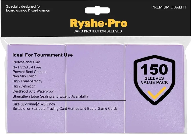 Ryshepro Premium Card Sleeves for MTG Card Game 150PCS Sleeves for TCG Yogioh Cards 66x91mm Card Protectors for Baseball Sports