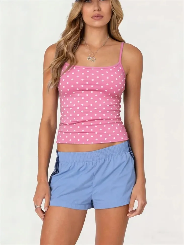 Polka Dot Pink Camis Woman Summer Cotton Slim Tank Top Female Casual Vintage Preppy Style All-match Sweet Cute Crop Top Y2k New — image 9
