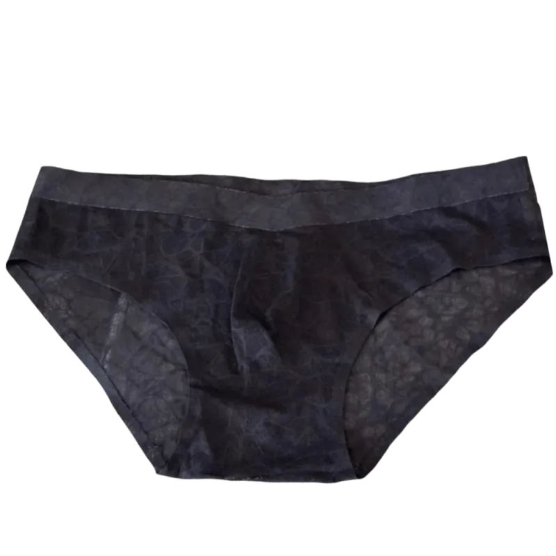 Cool Summer 3D Bulge Pouch Men's Underwear Lingerie Transparent Mesh Panties Thin Stripe Grid Triangle Panties Men