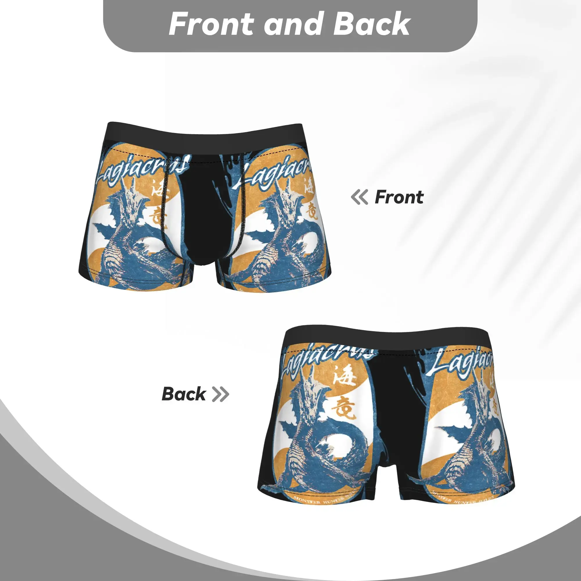 Wilds Lagiacrus BP Monster Hunter Underpants Breathbale Panties Men's Underwear Ventilate Shorts Boxer Briefs
