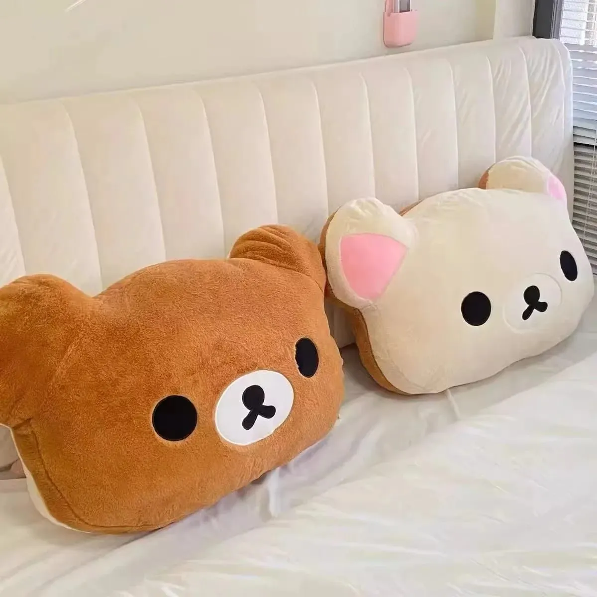 Rilakkuma Bear Plush Pillow Dual Sided Large Soft Bedside Cushion Nap Pillow Dormitory Stuffed Doll Birthday Gifts For Fan