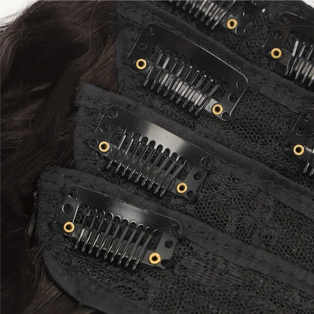 Synthetic Long Loose Curly Clip In Hair Extension 20 Inch 4Pcs 200g Thick Double Weft Hairpieces European Princess Fiber Brown