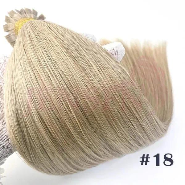 Straight Flat Tip Human Hair Extensions 16"-26" Inch 1g/Strand 100% Hair Extensions Keratin Capsule Fusion Hair For Women
