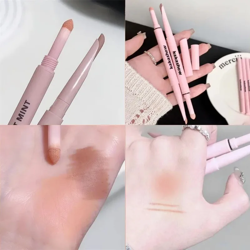 Dual End Glitter Matte Aegyosal Pen Brightening Highlight & Shadow Stick Eye Makeup Lying Silkworm Eyeliner Gel Pencil 애교살 펜
