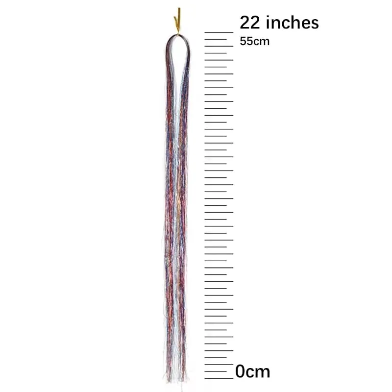Sparkle Shiny synthetic Hair Tinsel Hair Extensions Dazzles Women Hippie for Braiding Headdress Hair Braiding Tools Long 120cm