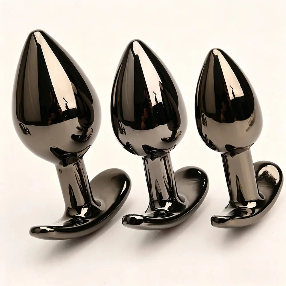 Metal Anus Butt Plug Anal Sex Toys with Crystal Diamond Base Tapered Trainer Jewel Analplug Buttplug Butplug