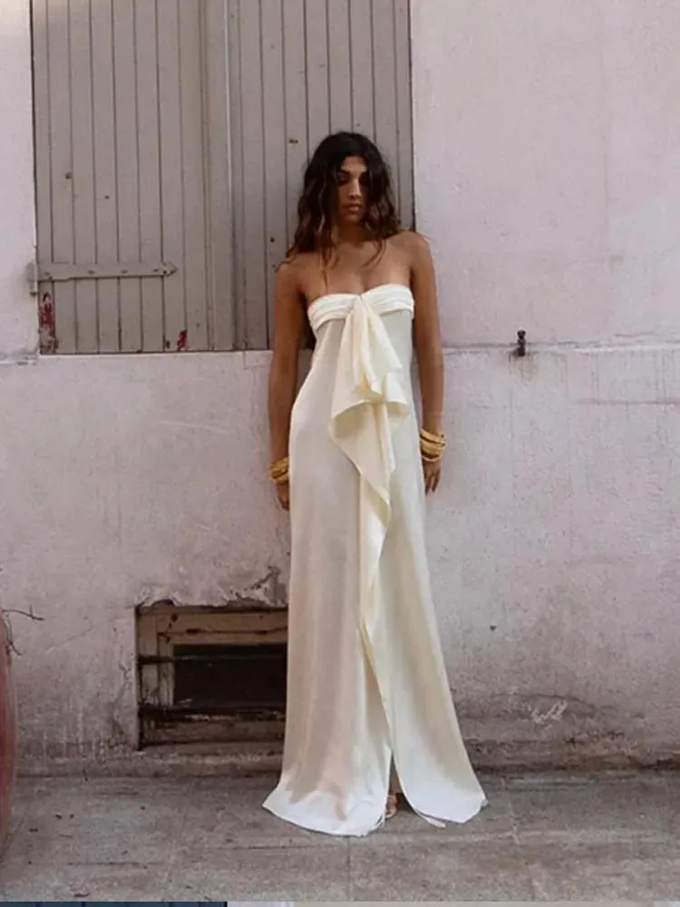 Robe de soirée longue en Satin pour femmes, élégante, dos nu, sans manches, Maxi, couleur unie, Mini, Robes d'été, nouvelle collection 2026