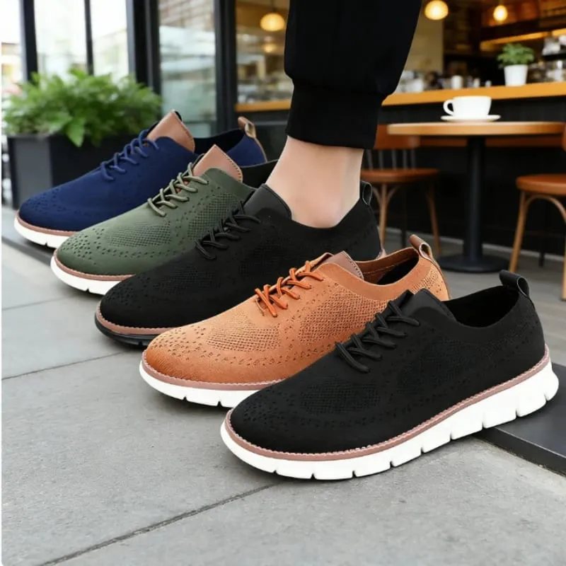 Fashion Men's Casual Shoes Breathable Minimalist Shock-Absorbing Lace-Up Walking Shoes Comfortable Casual Travel Sneakers Men