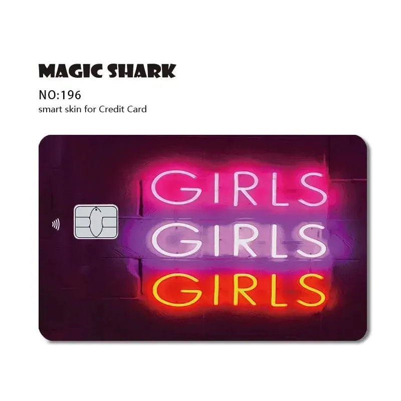 Magic Shark Poke Dog マット PVC 耐衝撃ステッカー フィルム スキンカバー デビット クレジット バンク カード用 色褪せなし