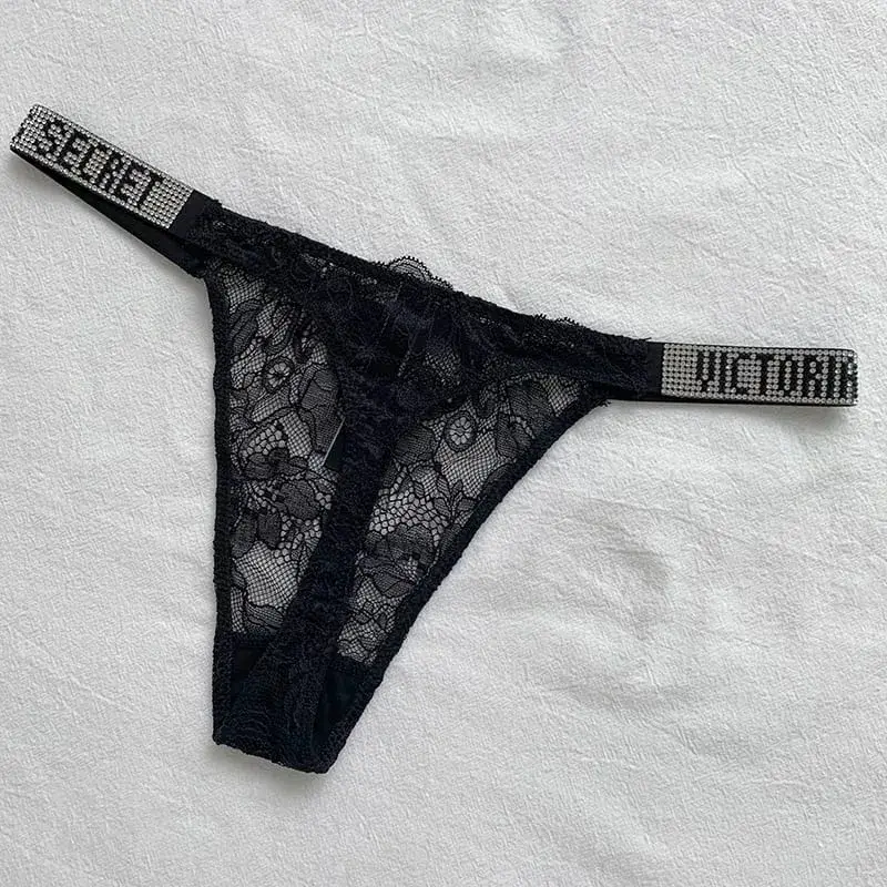 2025 New Sexy Pink Brand Lingerie Female Intimate Underwear Rise Women Panties Bra Rhinestone Letter Comfort Brief