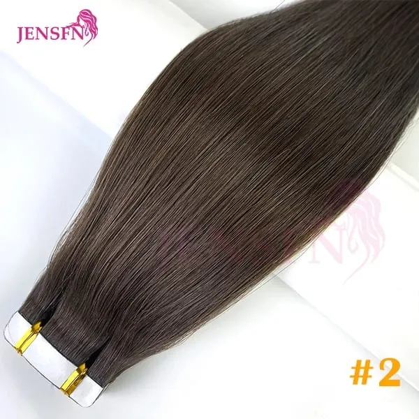 Tape In Hair Extension 100% Real Human Hair Straight Hair Seamless Invisible Skin Weft Remy Tape Ins Brown Blonde Womem