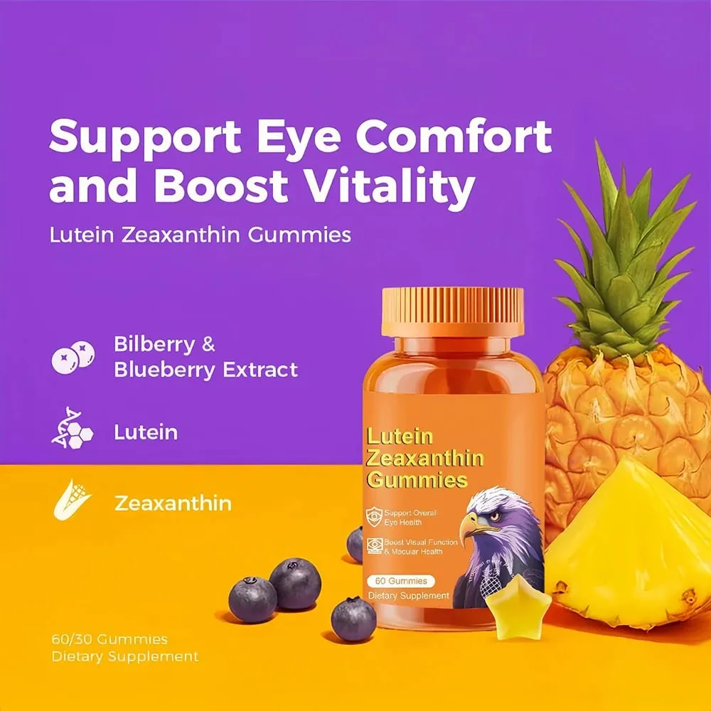 Zeaxanthin for Men & Women - Lutein and Zeaxanthin Supplement for Eyes Vision & Macular Health Support Formula 60 Capsules