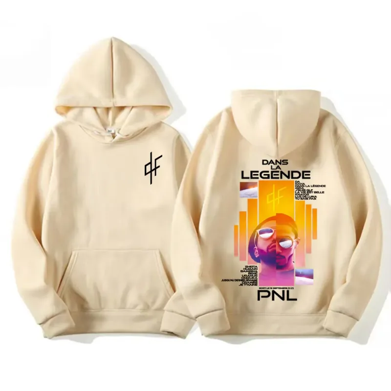 Französischer Rapper Le Monde Chico PNL Album Cover Hoodies Herrenbekleidung Hochwertige Fleece-Sweatshirts Mode Hip Hop Retro Hoodie
