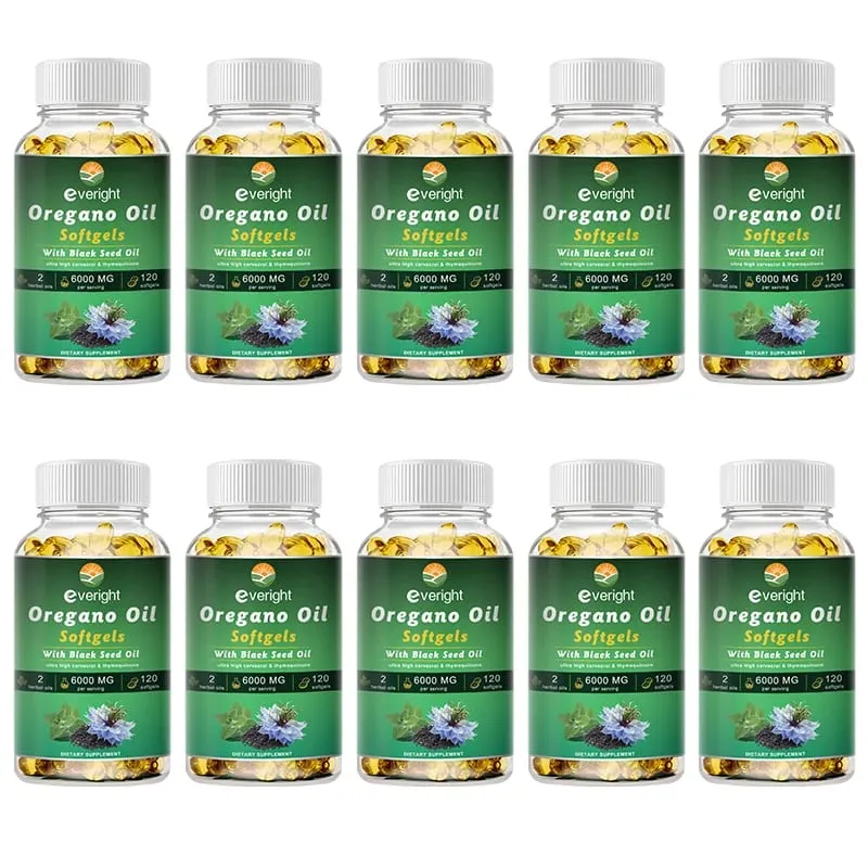 Organic Oregano Oil with Black Seed Oil – Antioxidant Digestive Support Intestinal Flora Balance & Immune System Health