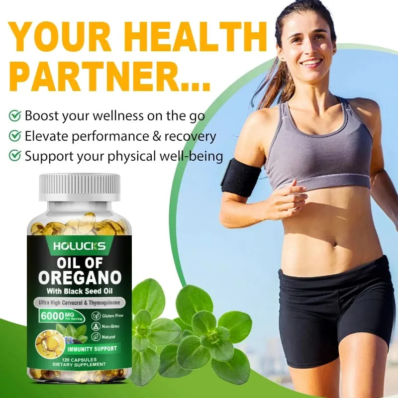 Oregano Oil Softgels Promote Digestion Gut Health Immune & Energy Support Anti-oxidation Organic Foods Supplement Non-GMO
