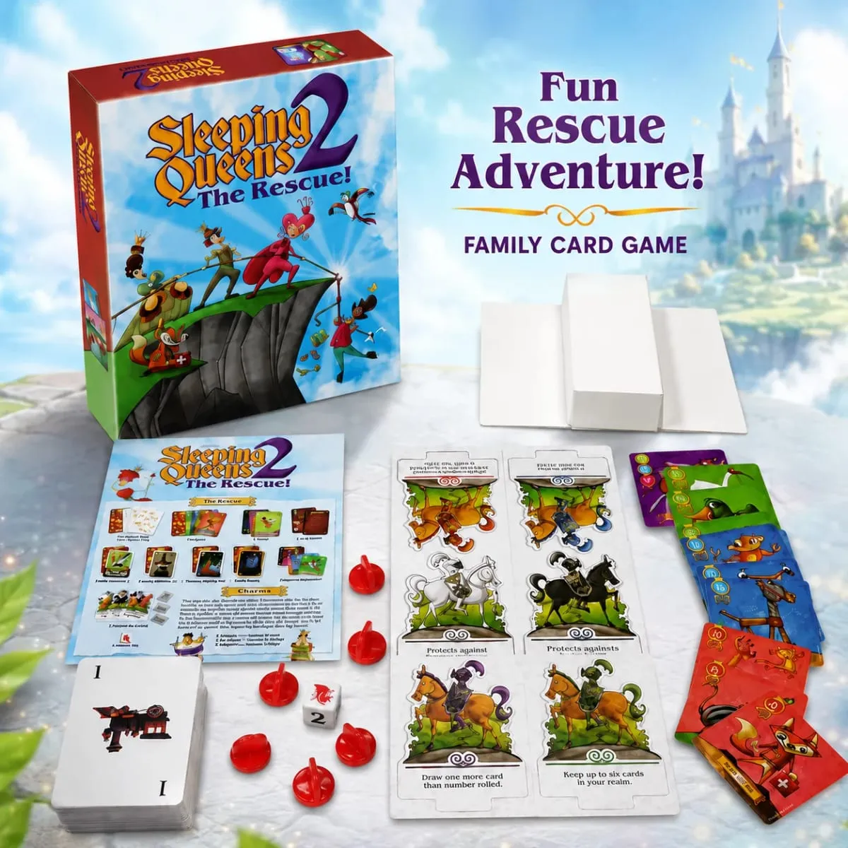 Sleeping Queens 2 The Rescue Fantasy Card Game Kids Strategy Adventure Family Party Travel English Version
