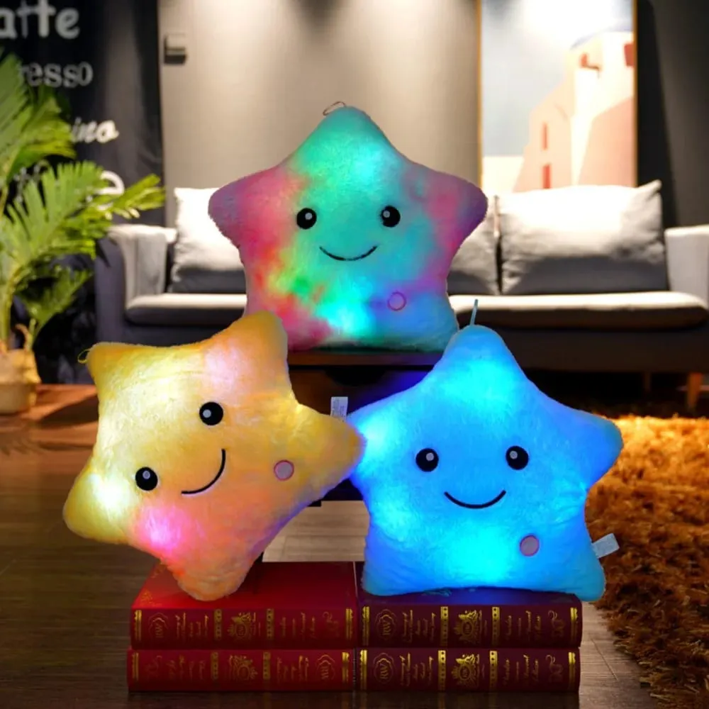 Cute LED Electronic Star Plush Toy Star Soft LED Star Doll Toy Home Decoration Baby Kid Toys Soft Star Pillow