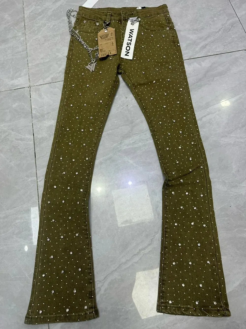 2026 Men's Multi-Pocket High Street Quality Slim Fit Skinny Long Denim Flared Men Yellow Red Pink Jeans Pants