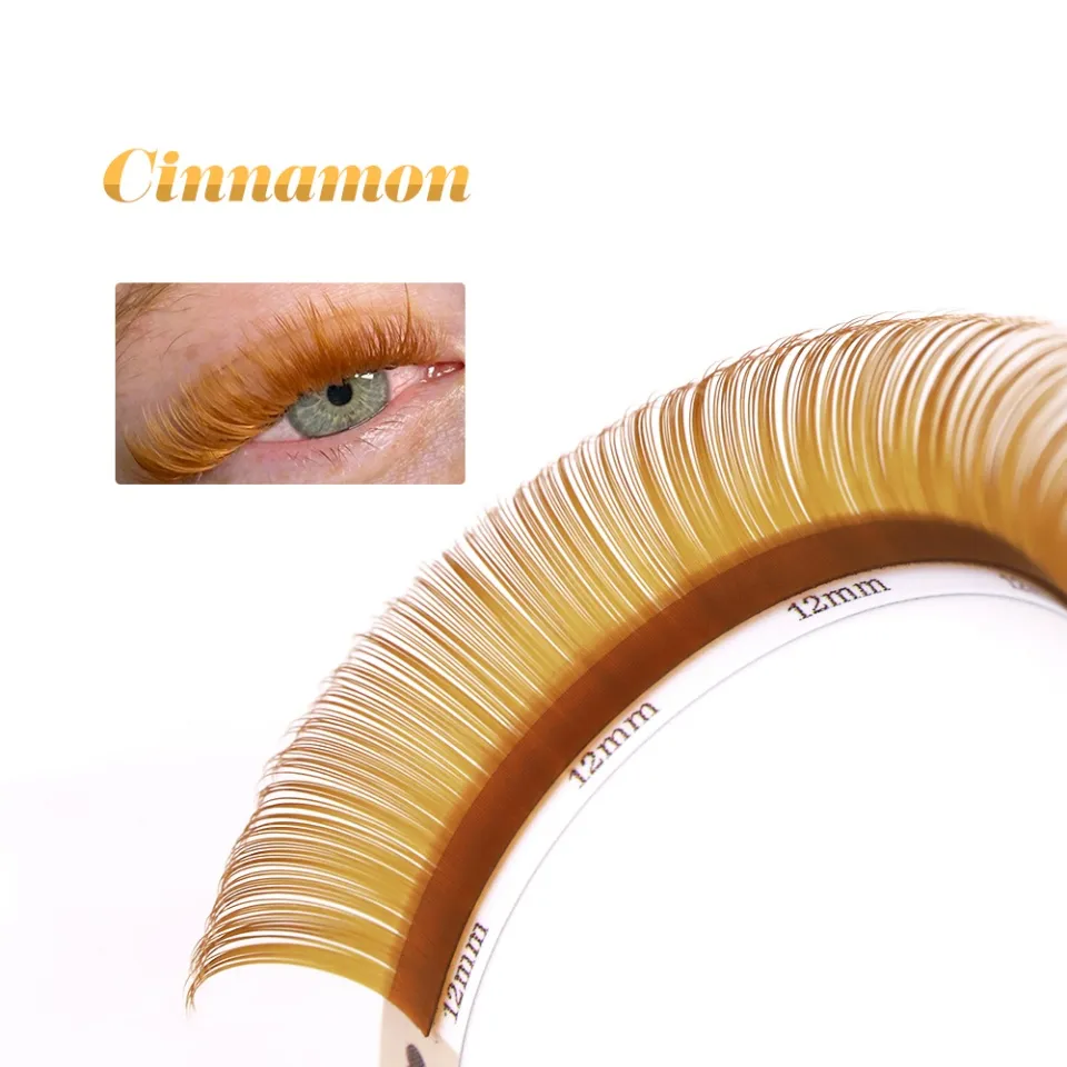 20Rows C CC D Curl Natural Brown Russian Volume Eyelashes 7-15mm Mixed Cashmere Soft Classic Dark Brown Eyelash Extensions