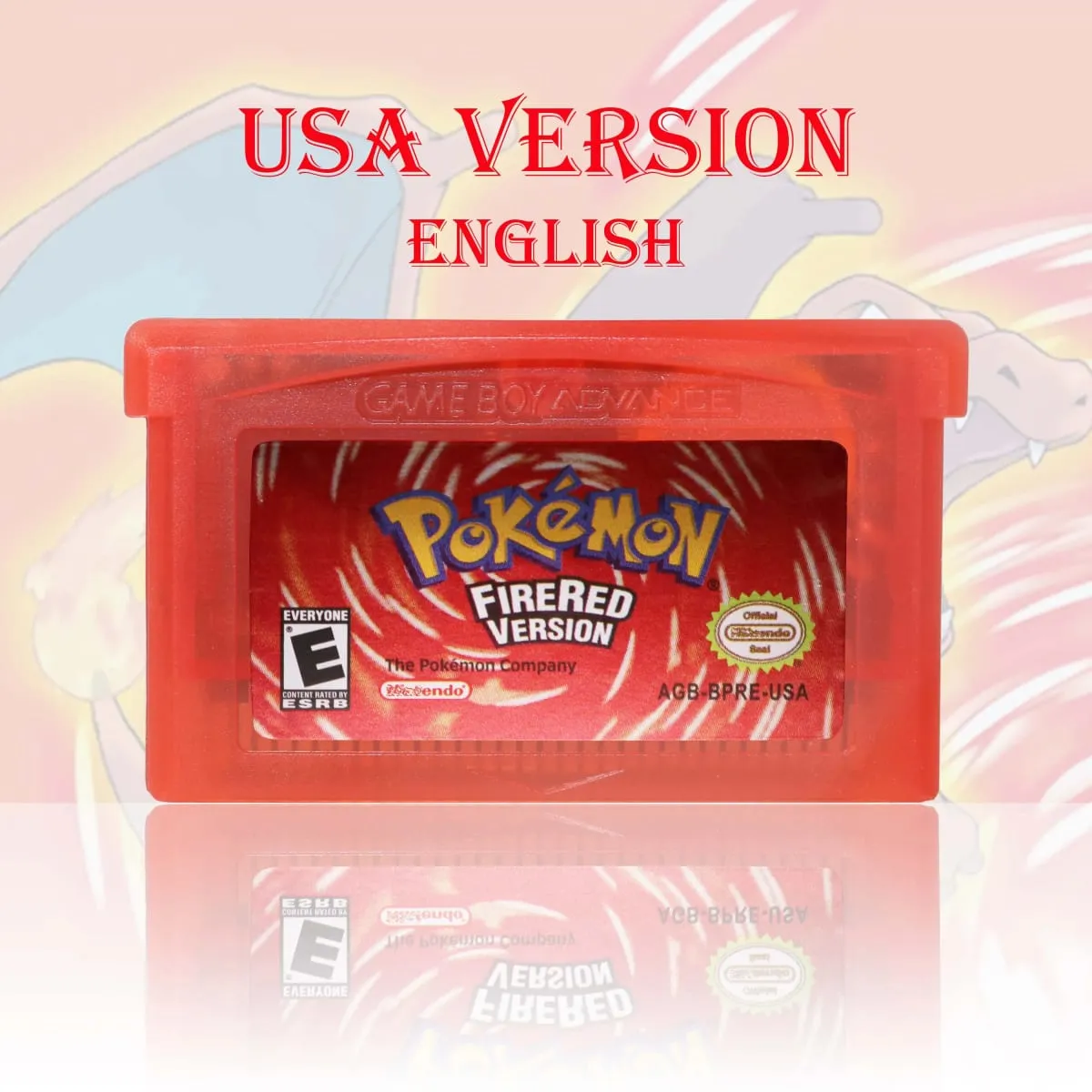 GBC/GBA USA Version Pokemon Blue/Crystal/Emerald/Fire Red/Leaf Green Game Cartridge Video Game Card High Quality with Battery