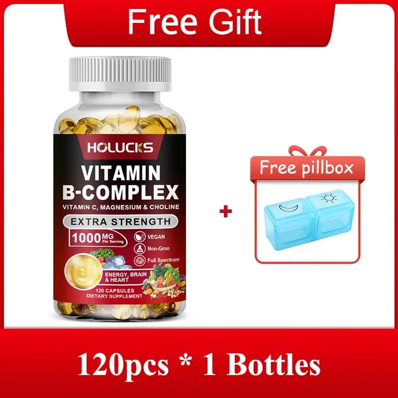 Yimiduk Premium Vitamin B Complex Capsules with Biotin & Folate Support Promotes Healthy Hair Skin & Hormone Balance Non-GMO