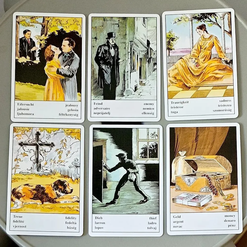 36 Pcs Classic Oracle Cards Vintage Traditional Gypsy Cards with Multilingual Meanings & Zodiac Constellation Backs