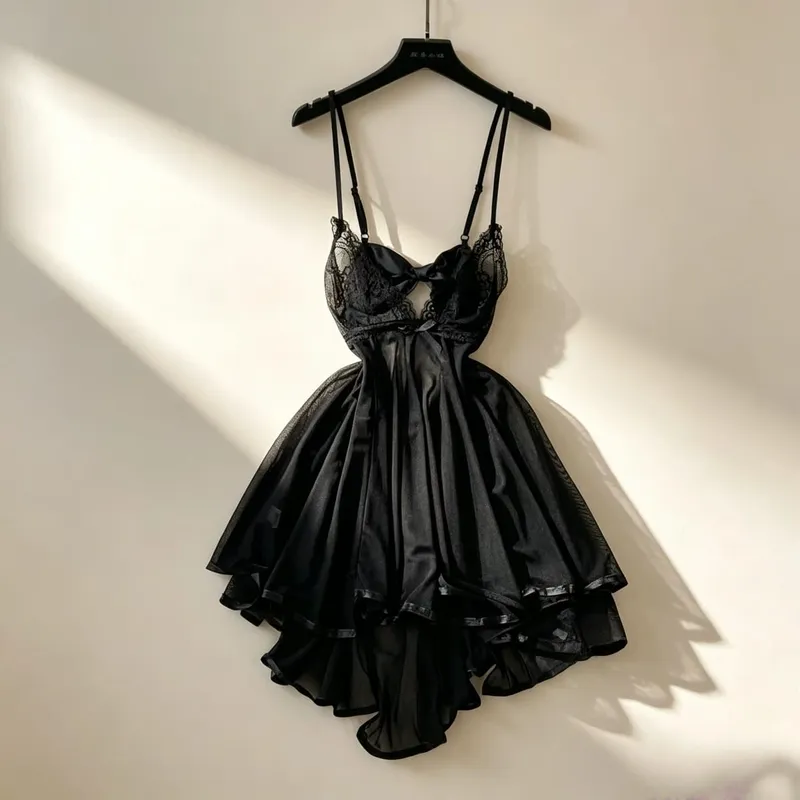 Women Sensual Lace Dress Women V-Neck Open crotch Slim Comfortable Dress Fashion Breathable Sheer Mesh Short Dress New