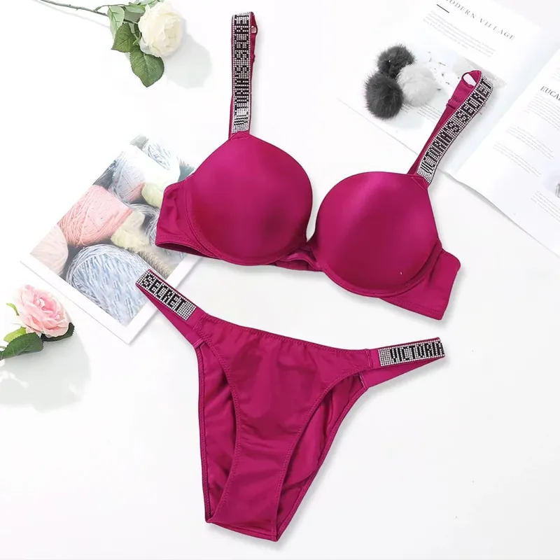 Victoria's Secret Sexy Lingerie Bra and Panty Set Push Up Classic Women's Lingerie Set Sexy Breathable Soft Versatile Shapewear