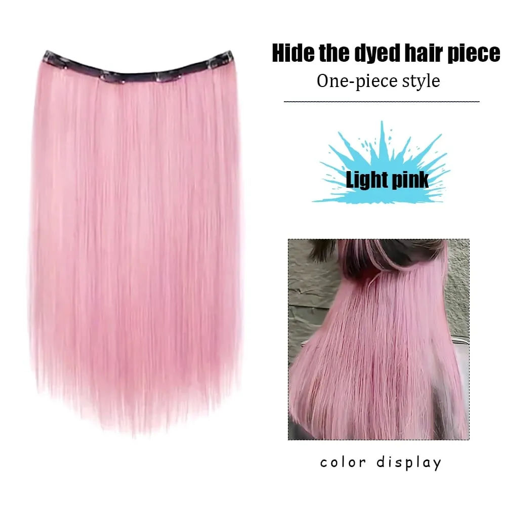 22‘’ Invisible 4Clip Long Straight Colored Synthetic Hair Extension Easy to Wear Suitable for Women's Daily or Holiday Wear.