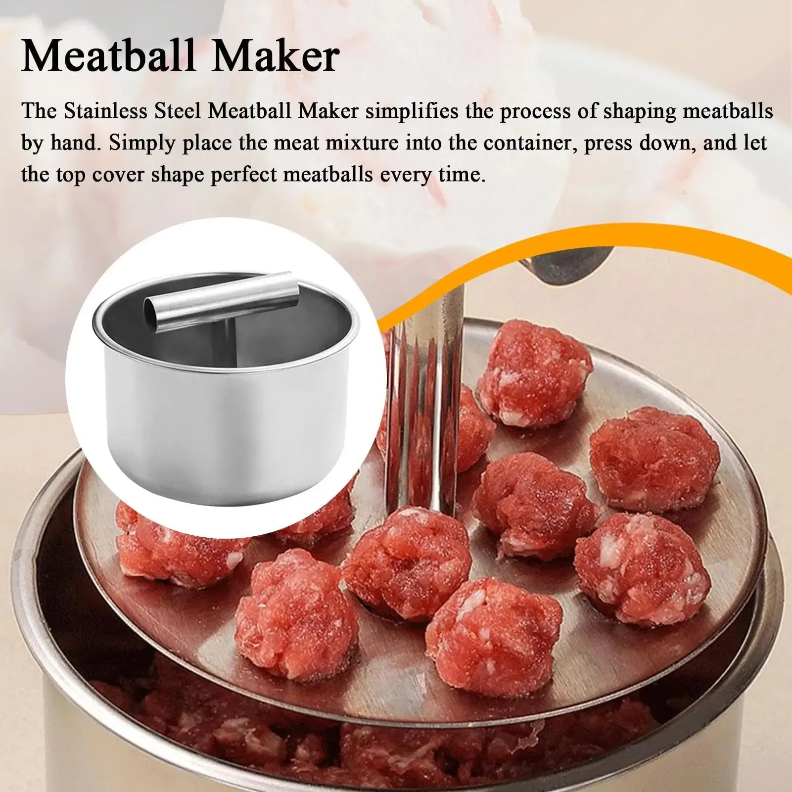 Stainless Steel Meatball Maker Manual Press Mold For 6/12 Balls Meatballs Bread Pastry Home Cooking Baking Gadget Kitchen Tool