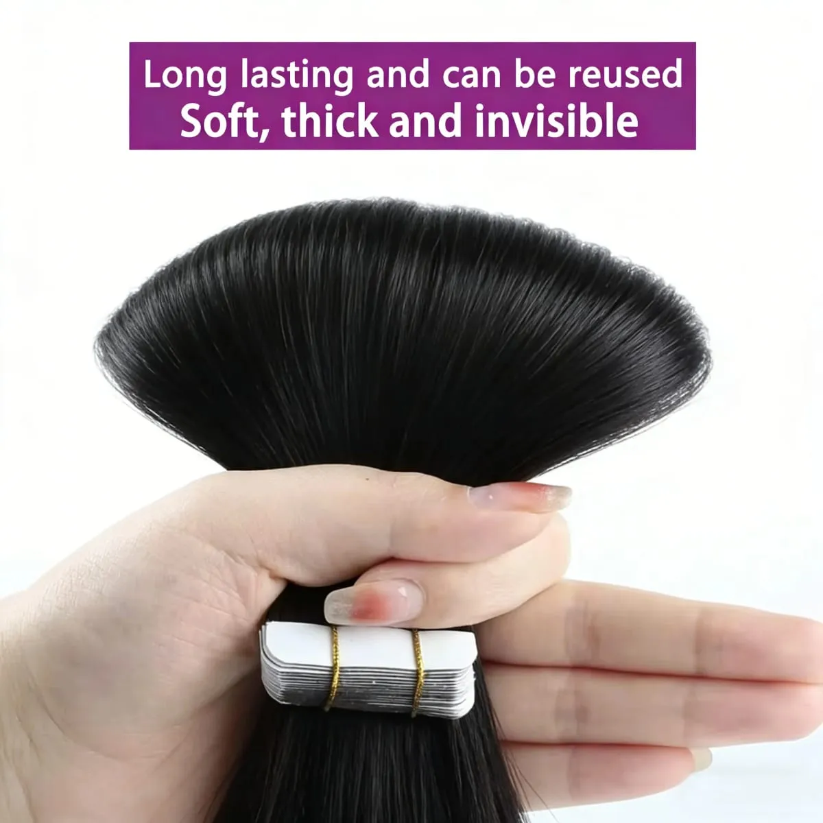 Tape In Hair Extensions Virgin Human Hair Chocolate Dark Brown Silk Straight Invisible Tape On Extensions for Women 50G 20pcs