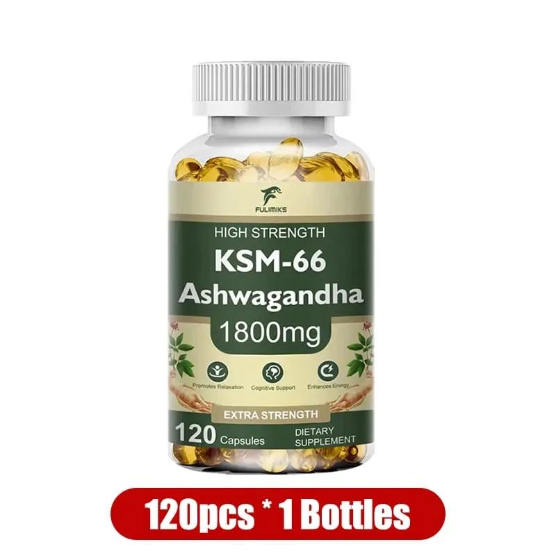 Buy 2 Get 2 Free! High-Potency KSM-66 Capsules 2100mg Supports Energy Focus & Physical Performance Pure Root Extract