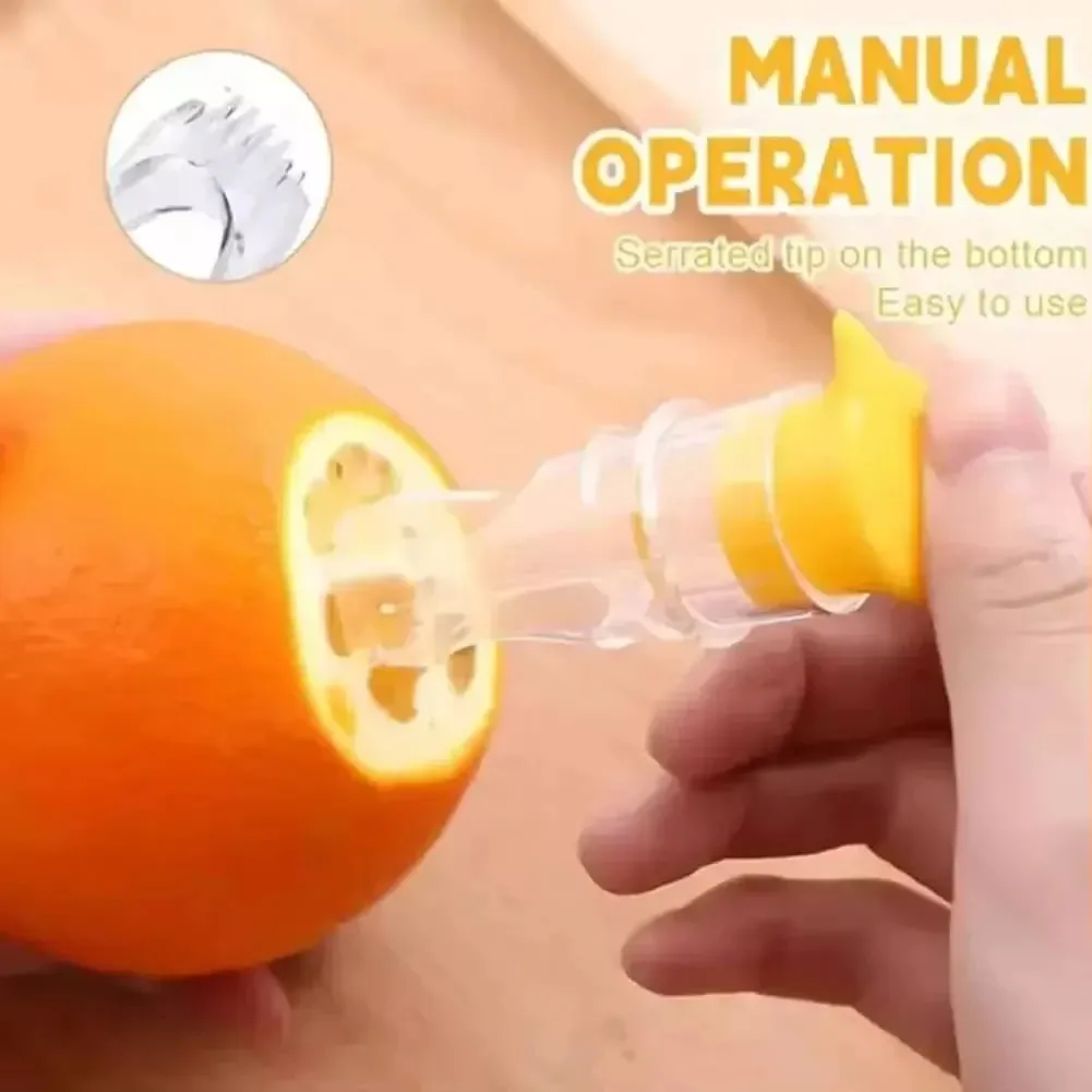 New Screw Top Lemon Juicer Mini Manual Lemon Squeezer Portable Lemon Juicer With Lid Squeeze Lime for Cocktails Plastic Manual