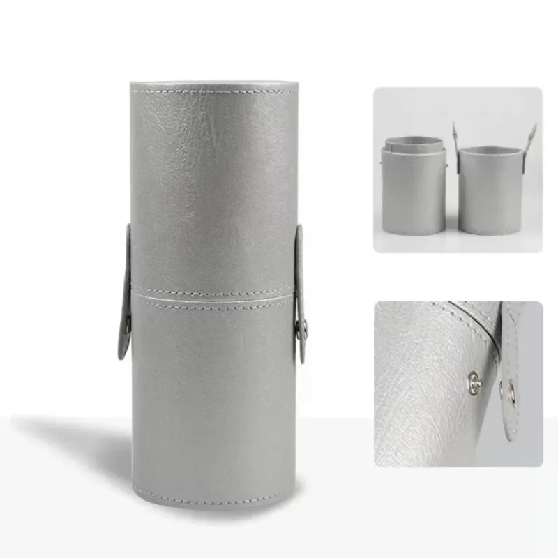 PU Leather Makeup Brush Bucket Dust-Proof Waterproof Empty Cosmetic Brushes Pen Holder Portable Makeup Brush Organizer