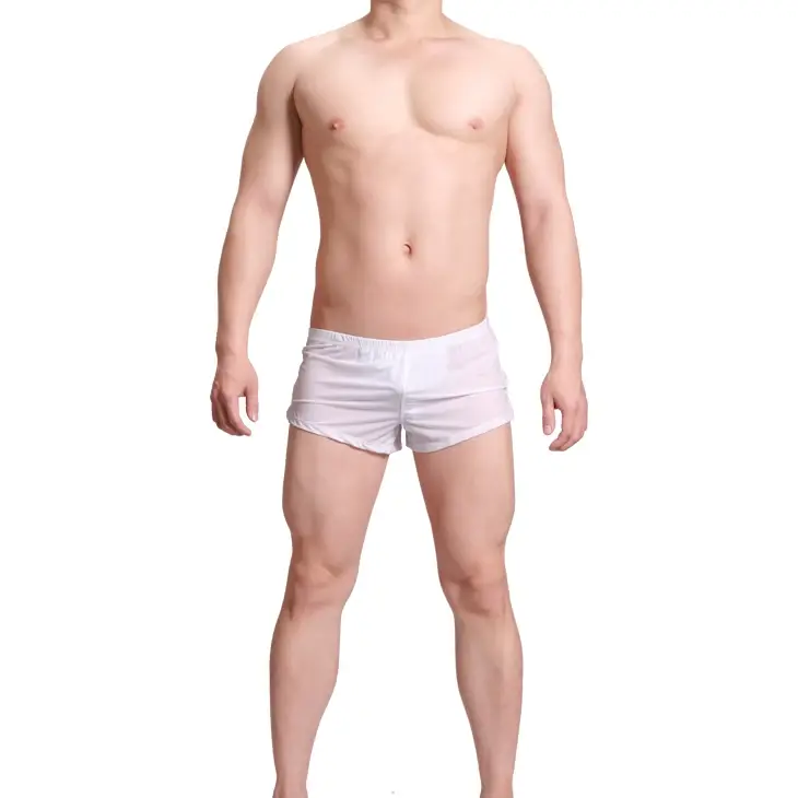 Panlalaking Kasuotang Panlalaki Ice Silk Boxer Shorts homme Solid Mid-rised U Convex Pouch Underpants Cueca Panlalaking Arrow Pants Plus Size M-XXL